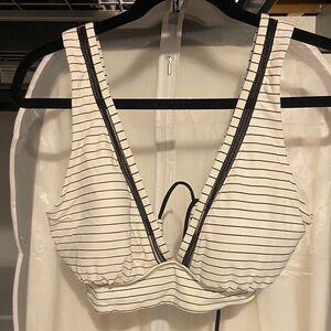 Calia Black/White Stripe Bikini Top size L